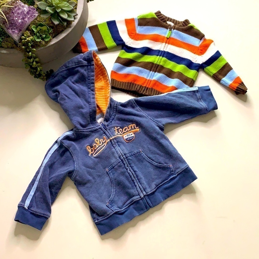 Carter’s boys zip up cardigan & hooded sweatshirt
